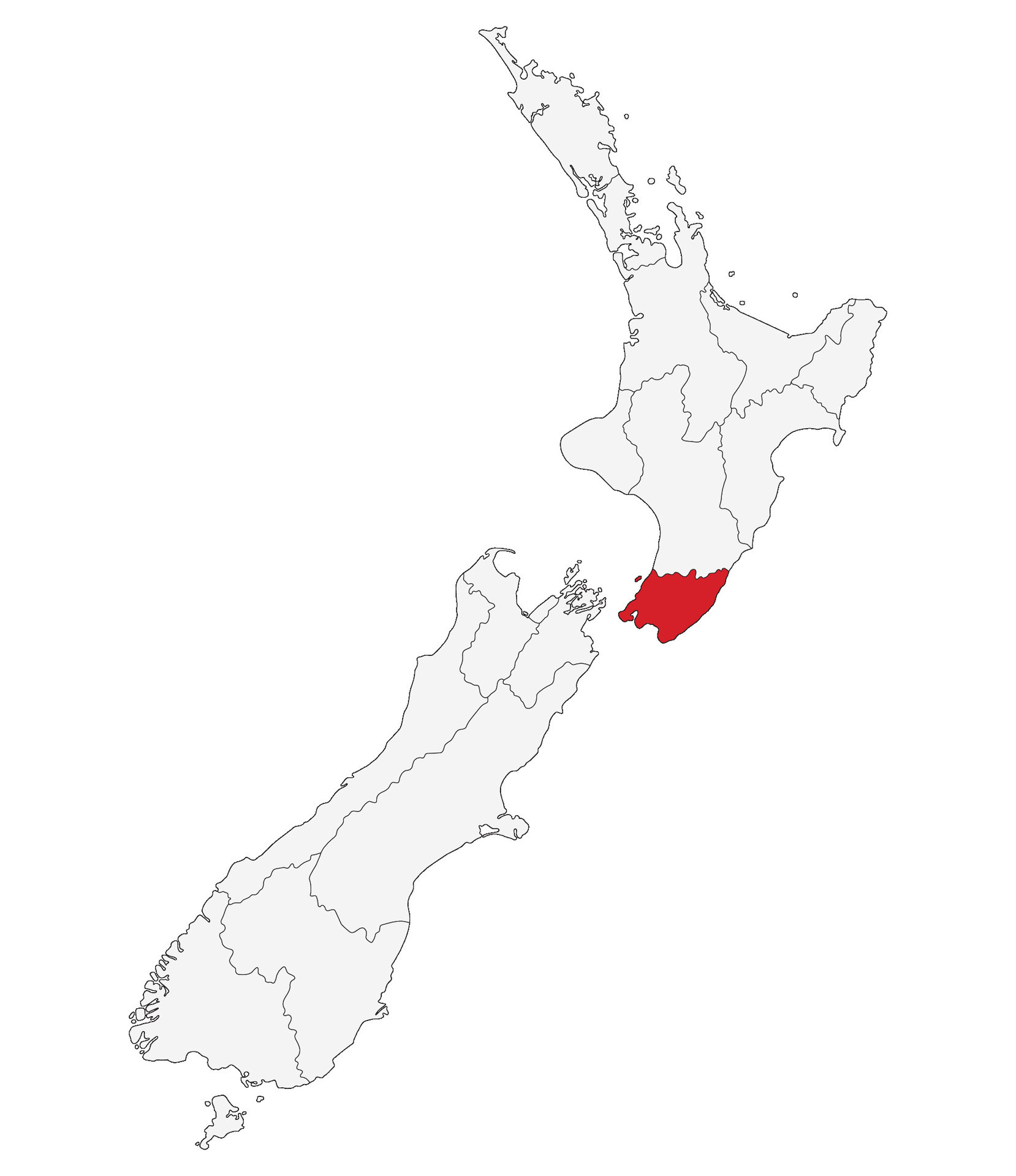 New Zealand map with Wellington a capital city. Map of New Zealand with 