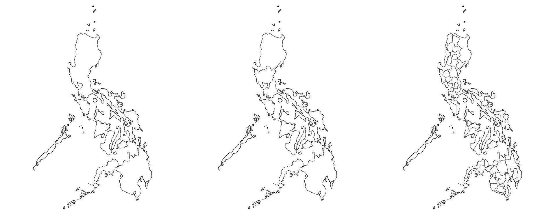 Philippines map. Map of Philippines in set vector