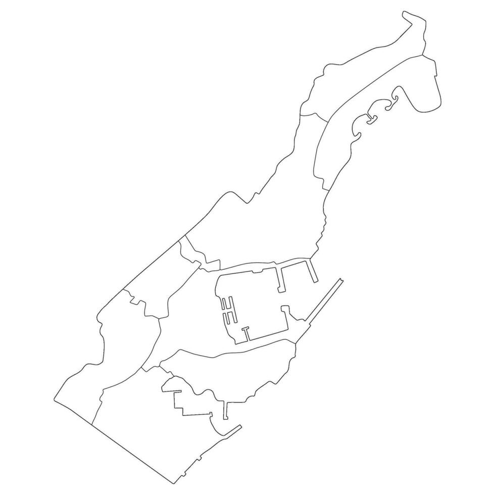 Mónaco mapa. mapa de Mónaco en administrativo provincias en blanco color vector