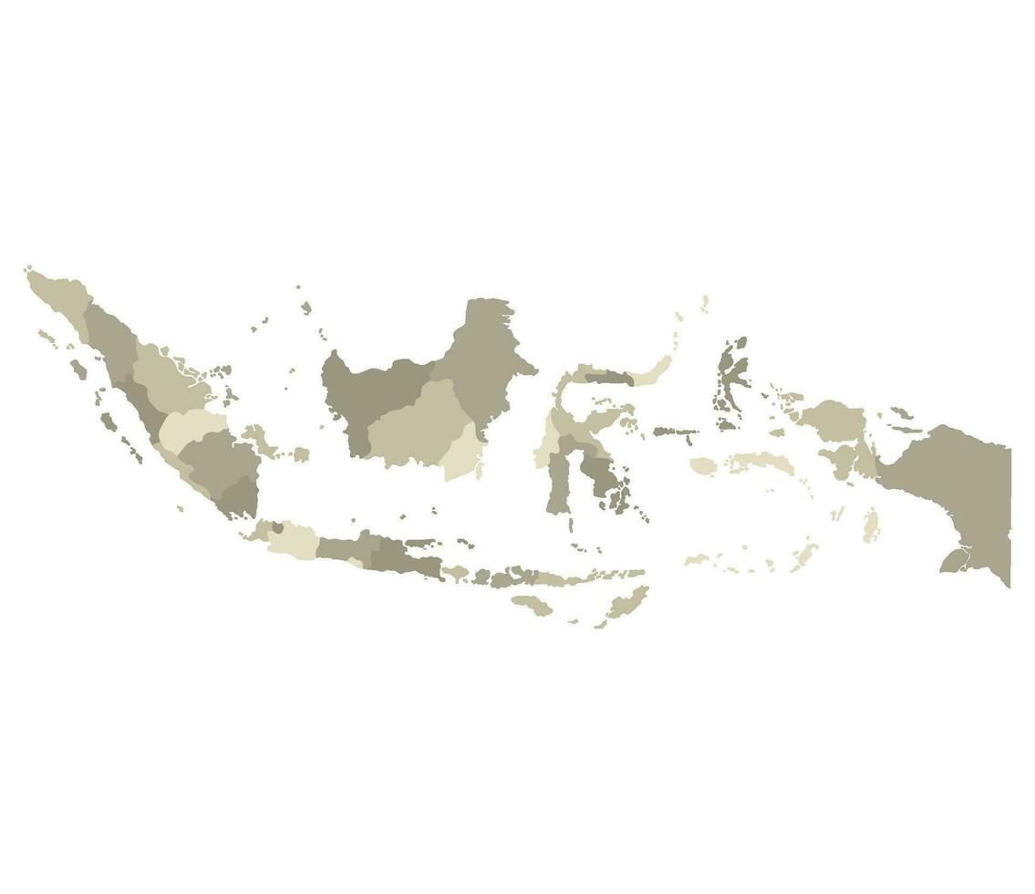 Indonesia map. Map of Indonesia in administrative provinces vector