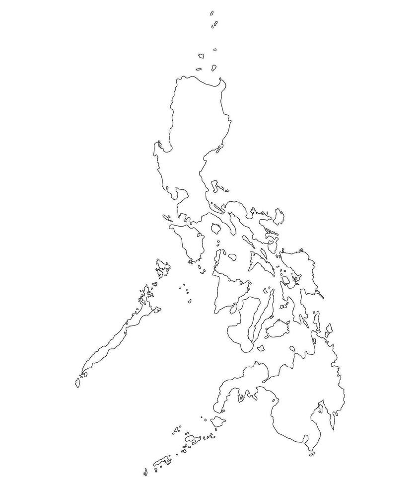 Philippines map. Map of Philippines in white color vector