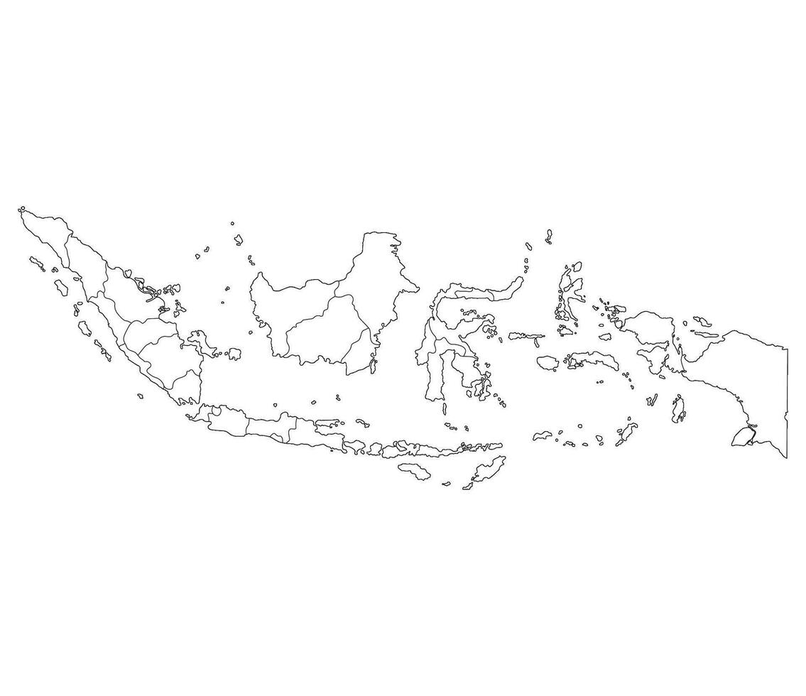 Indonesia mapa. mapa de Indonesia en administrativo provincias en blanco color vector