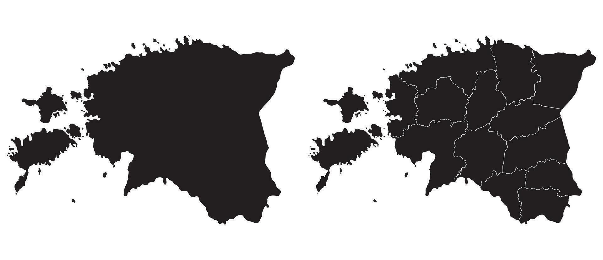 Estonia map. Map of Estonia in set vector