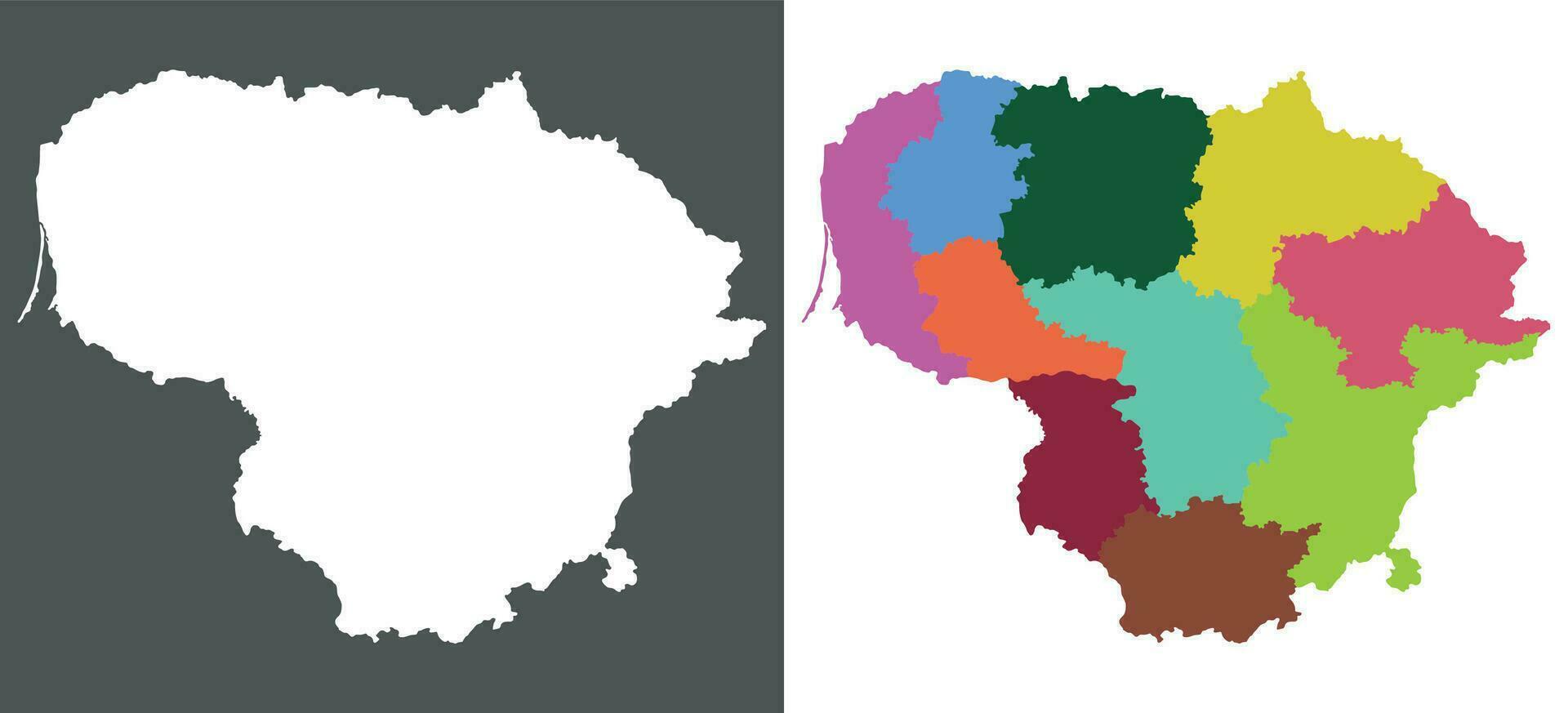 Lithuania map set. Map of Lithuania in set vector