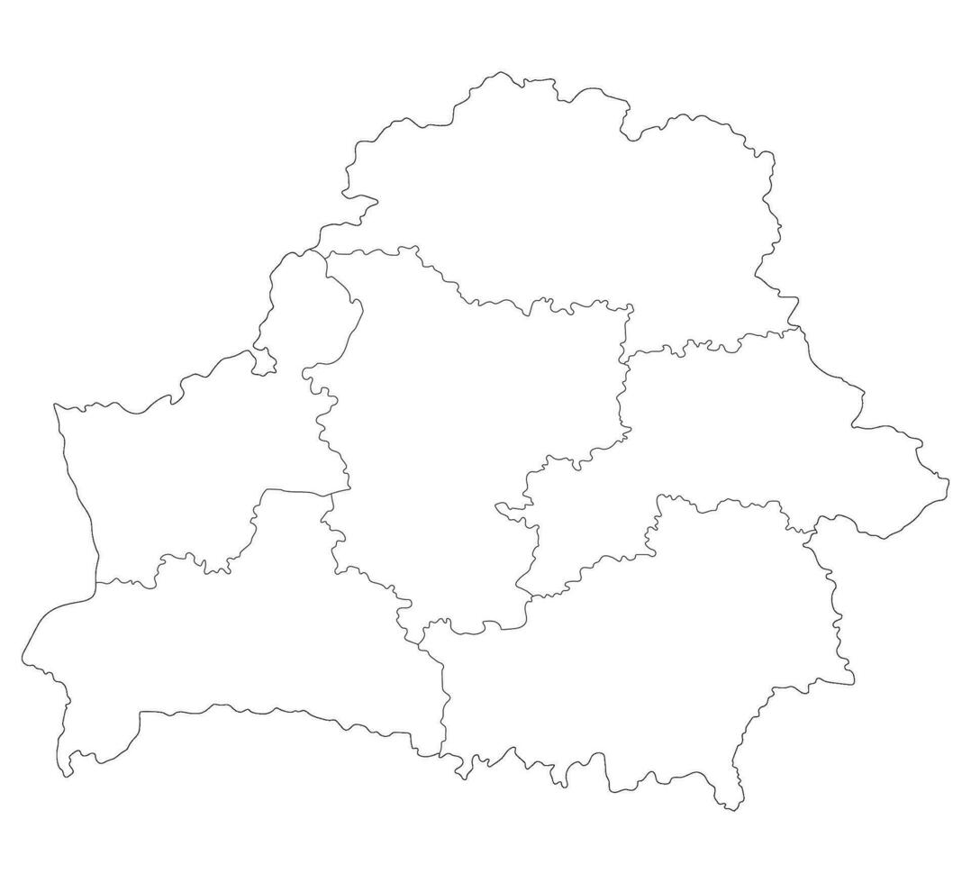 Belarus map. Map of Belarus in administrative provinces in white color vector