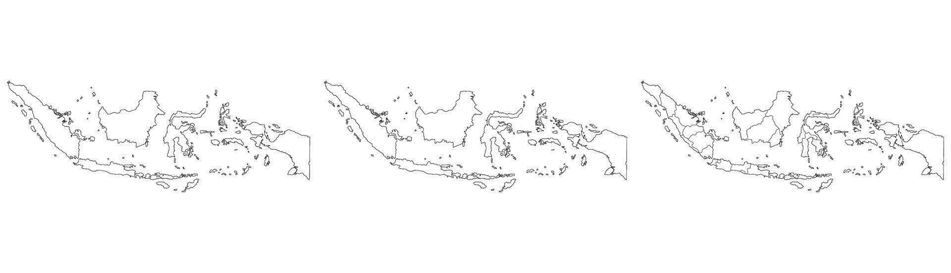 Indonesia mapa. mapa de Indonesia en conjunto vector