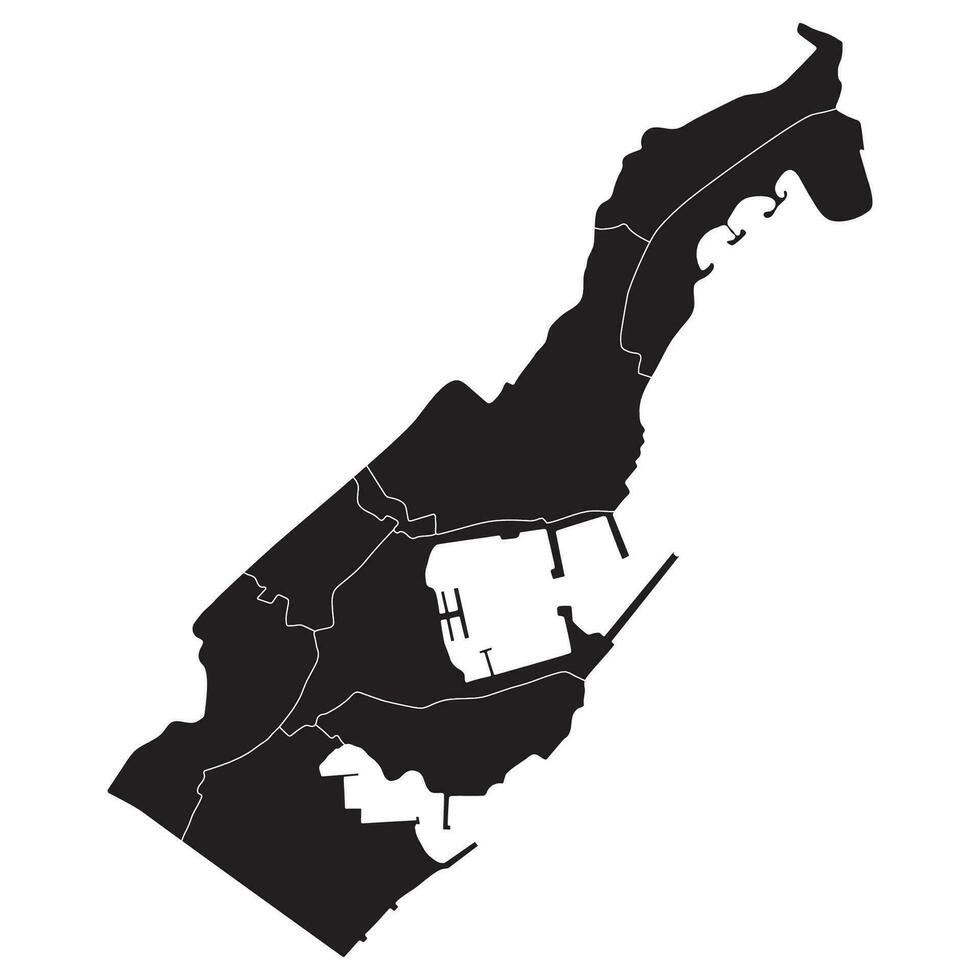 Mónaco mapa. mapa de Mónaco en administrativo provincias en negro color vector