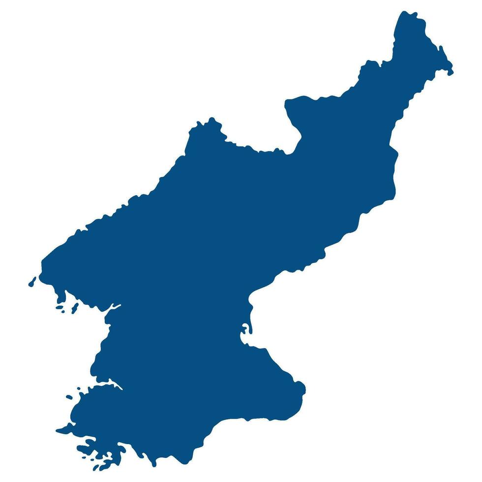 North Korea map. Map of North Korea in blue color vector
