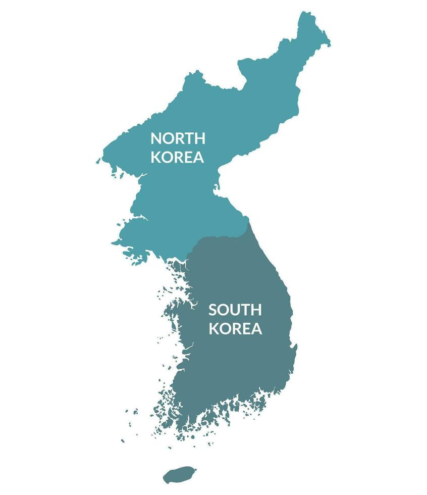 North Korea and South Korea map. Map of Korea. vector