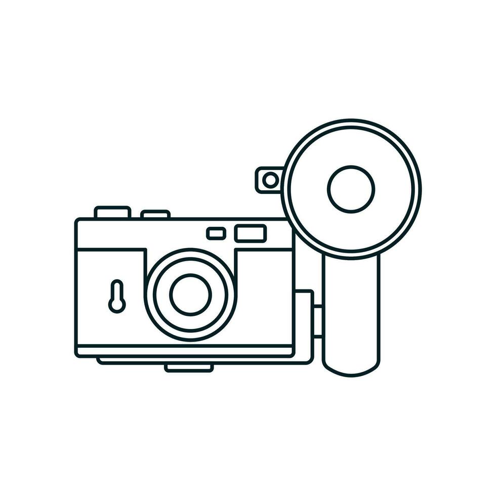 sencillo cámara icono línea Arte negro color plano estilo vector