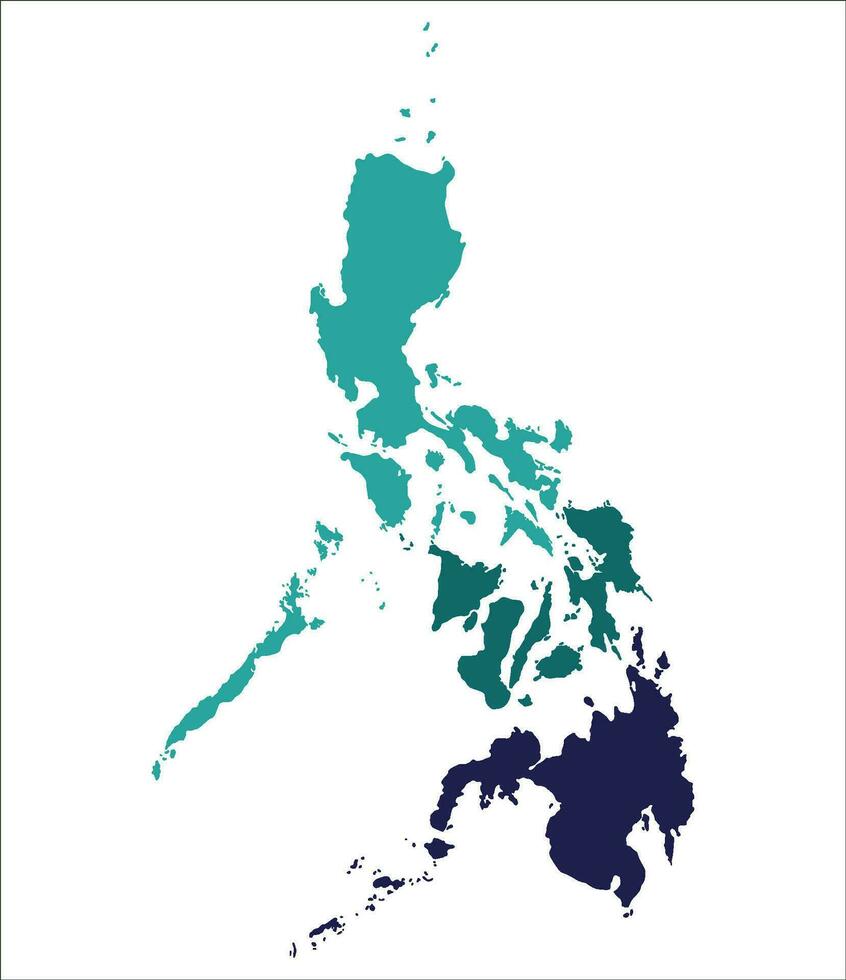 Philippines map. Map of Philippines in three mains regions vector