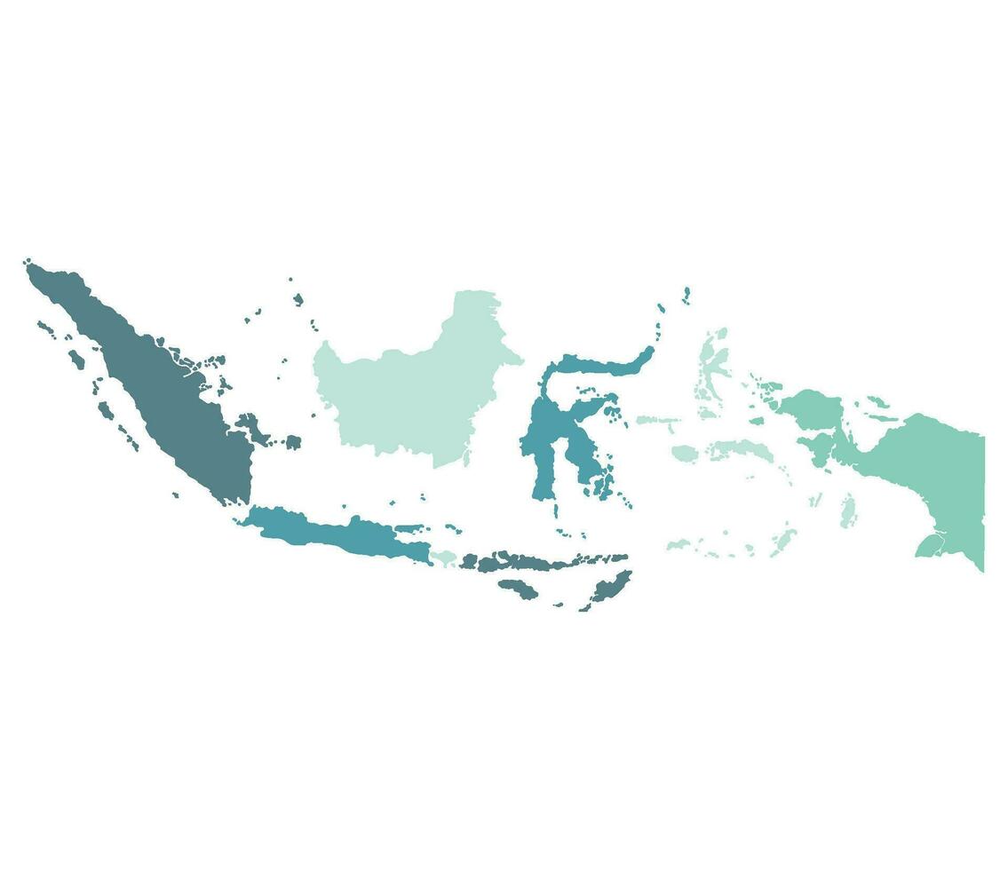 Indonesia map. Map of Indonesia in eight mains regions vector