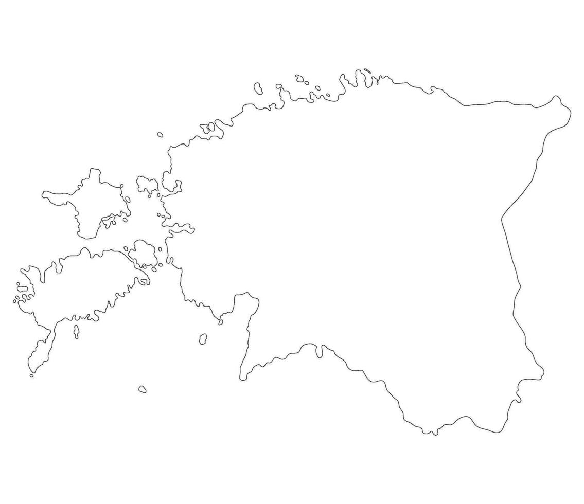 Estonia map. Map of Estonia in white color vector