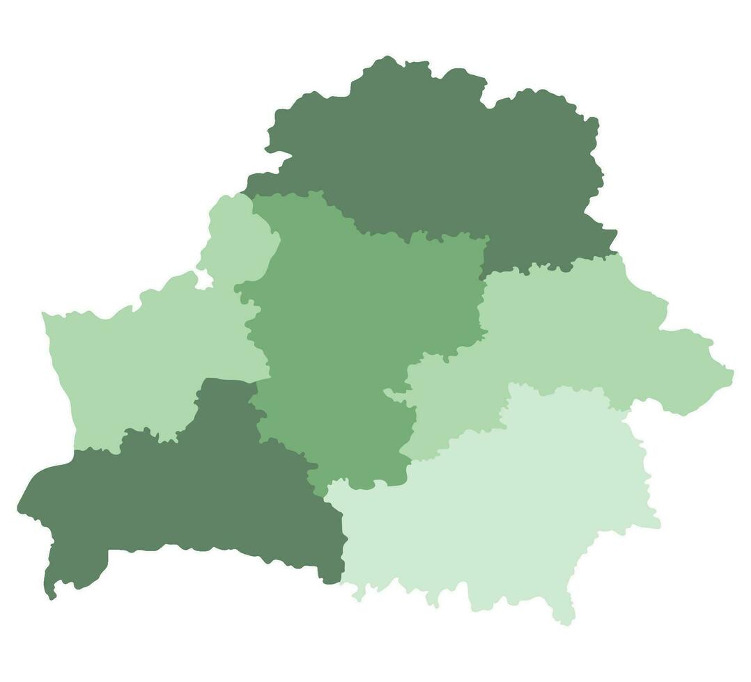 Belarus map. Map of Belarus in administrative provinces in multicolor vector