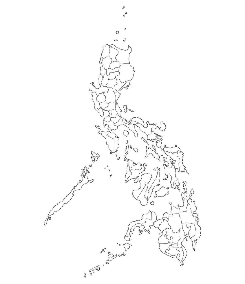 Philippines map. Map of Philippines in administrative provinces in white color vector