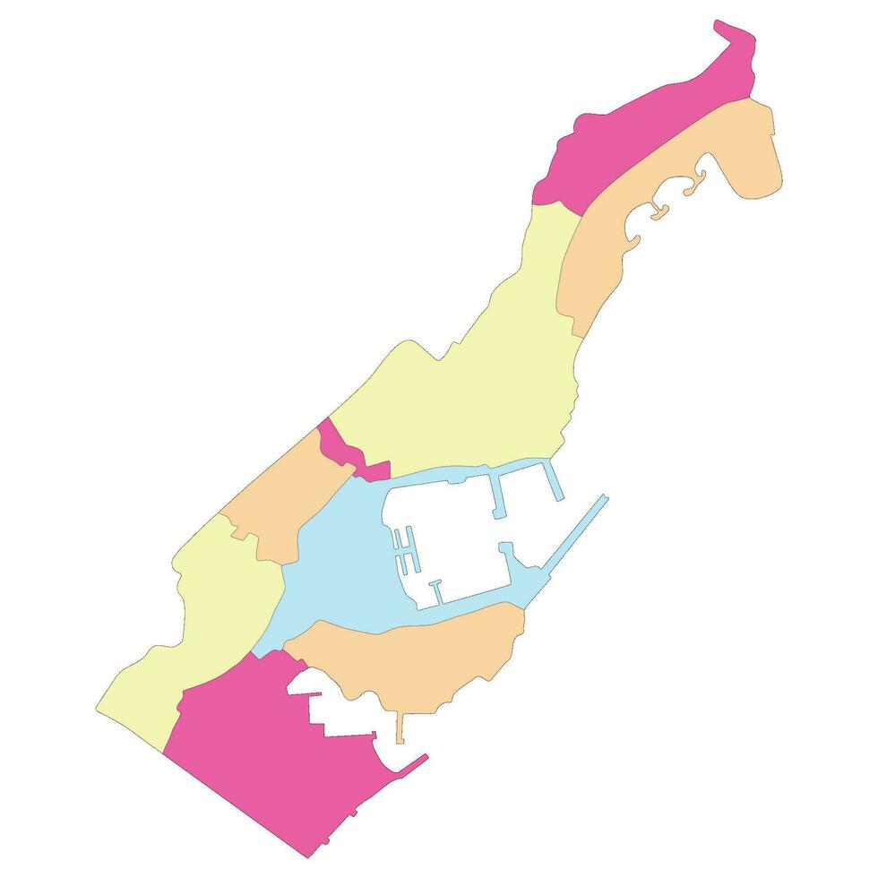 Monaco map. Map of Monaco in administrative provinces vector