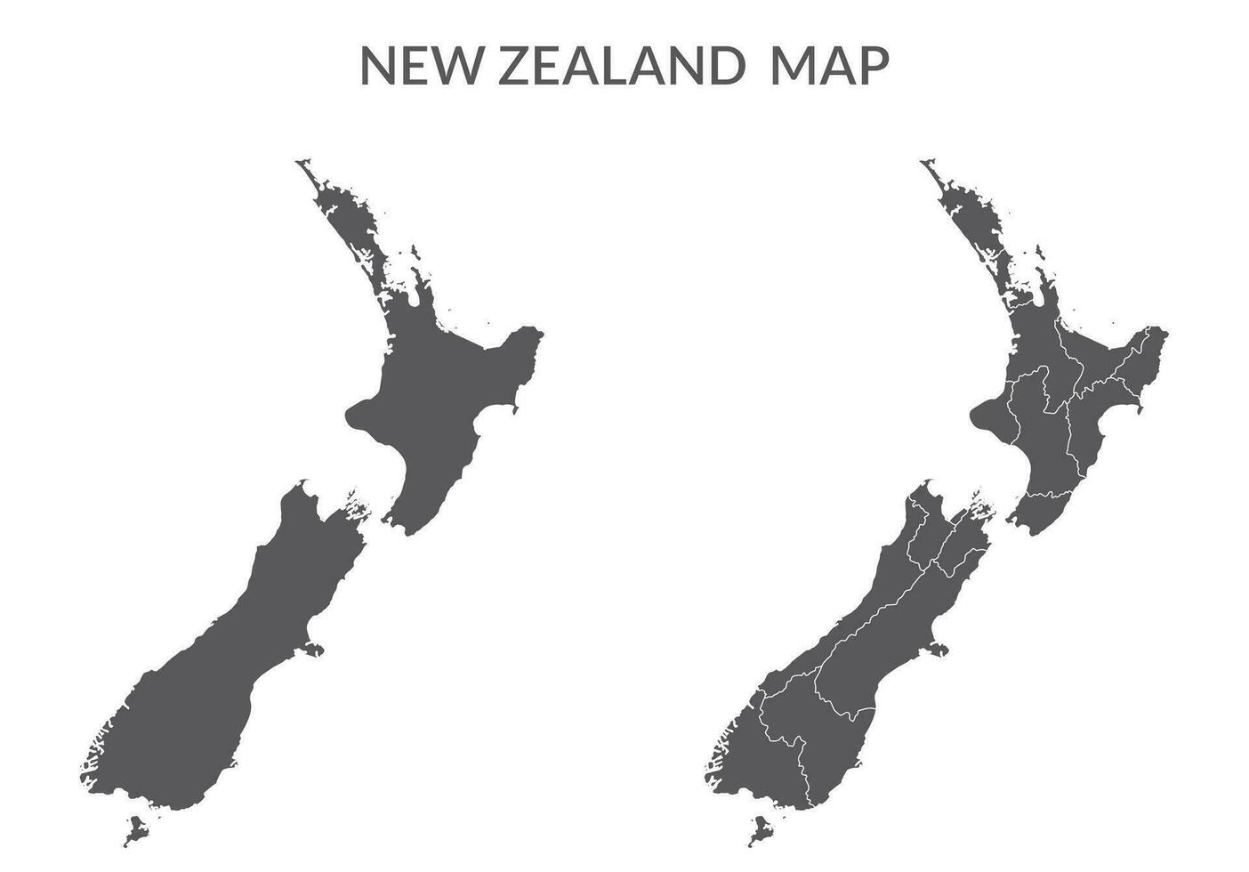 New Zealand map. Map of New Zealand in set in grey vector