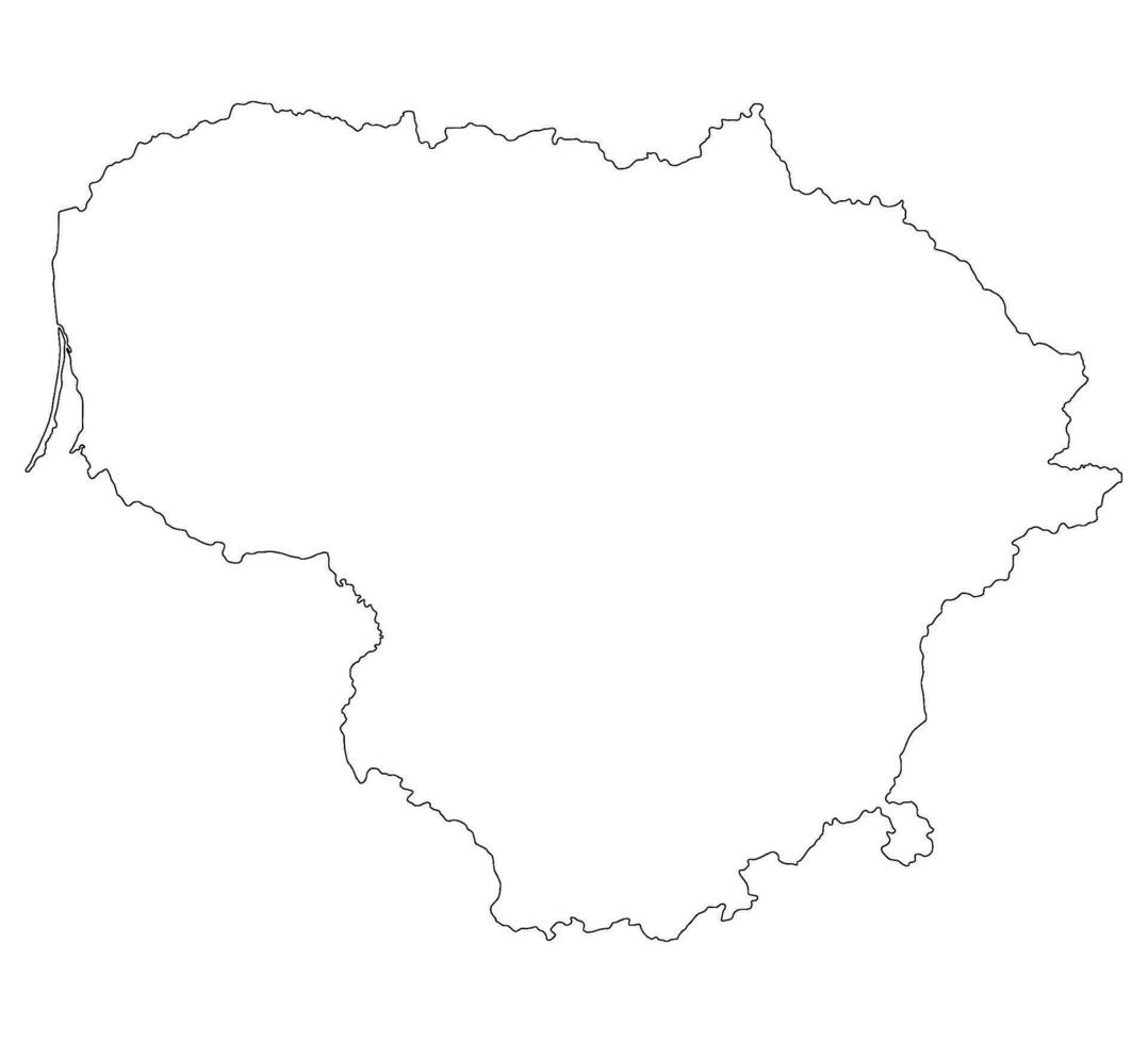 Lithuania map. Map of Lithuania in white color vector
