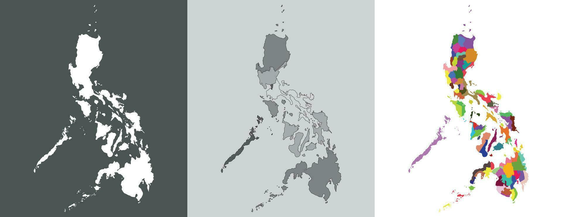 Philippines map. Map of Philippines in set vector