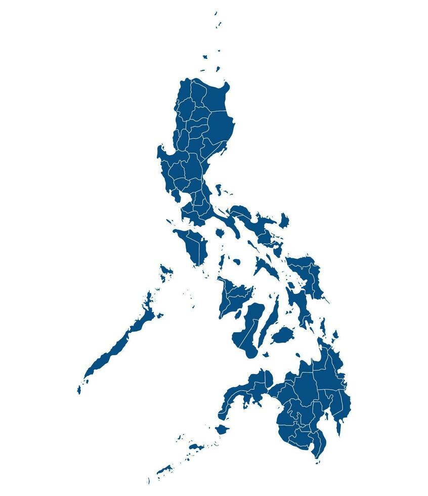 Philippines map. Map of Philippines in administrative provinces in blue color vector