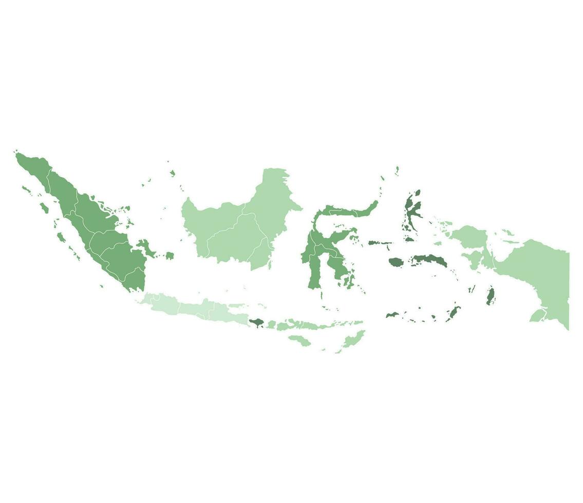 Indonesia map. Map of Indonesia in eight mains regions vector