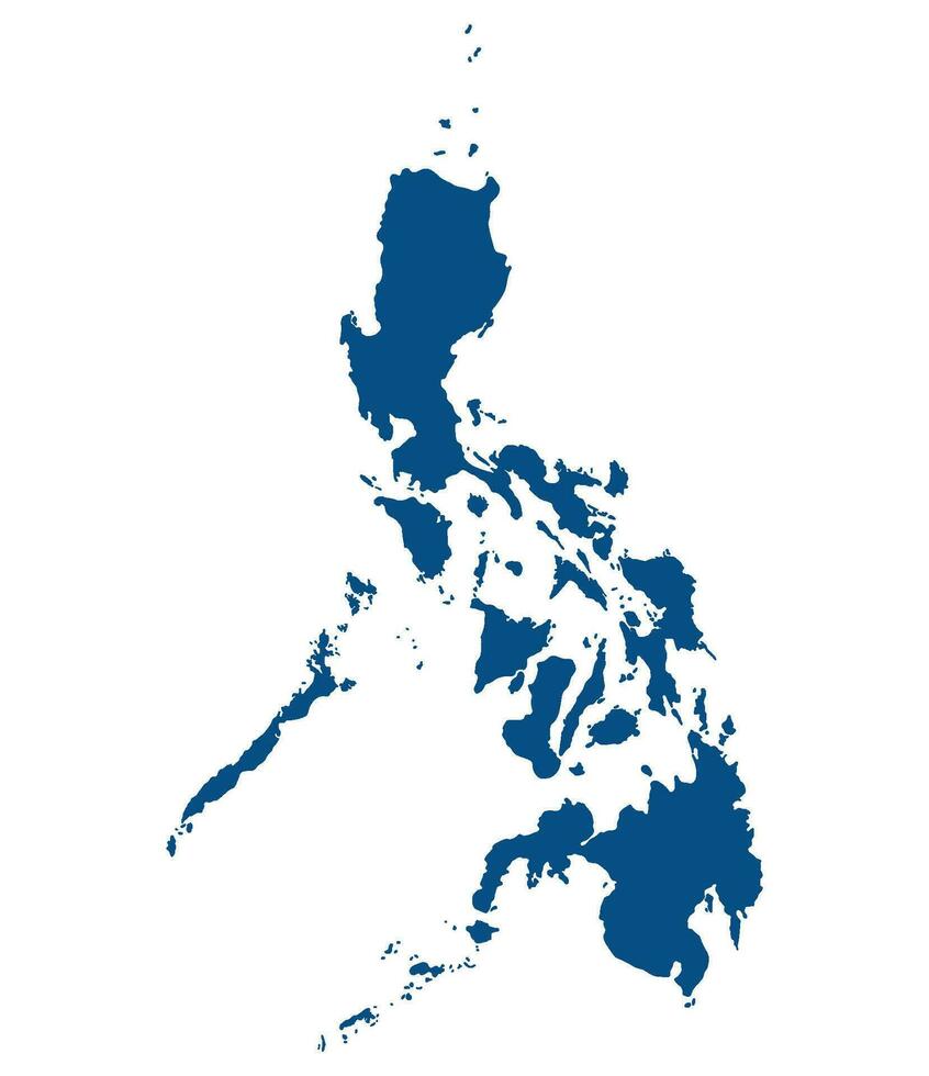 Philippines map. Map of Philippines in blue color vector