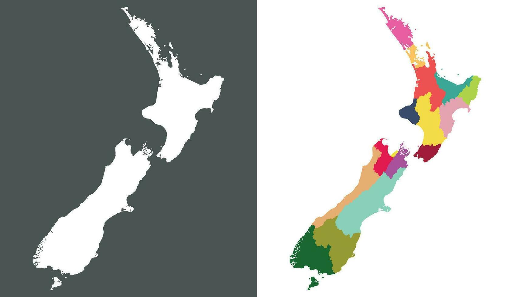 New Zealand map. Map of New Zealand in set vector