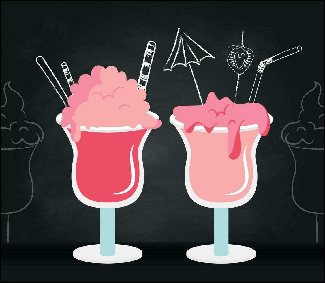 icecream on black background for celebration design. vector