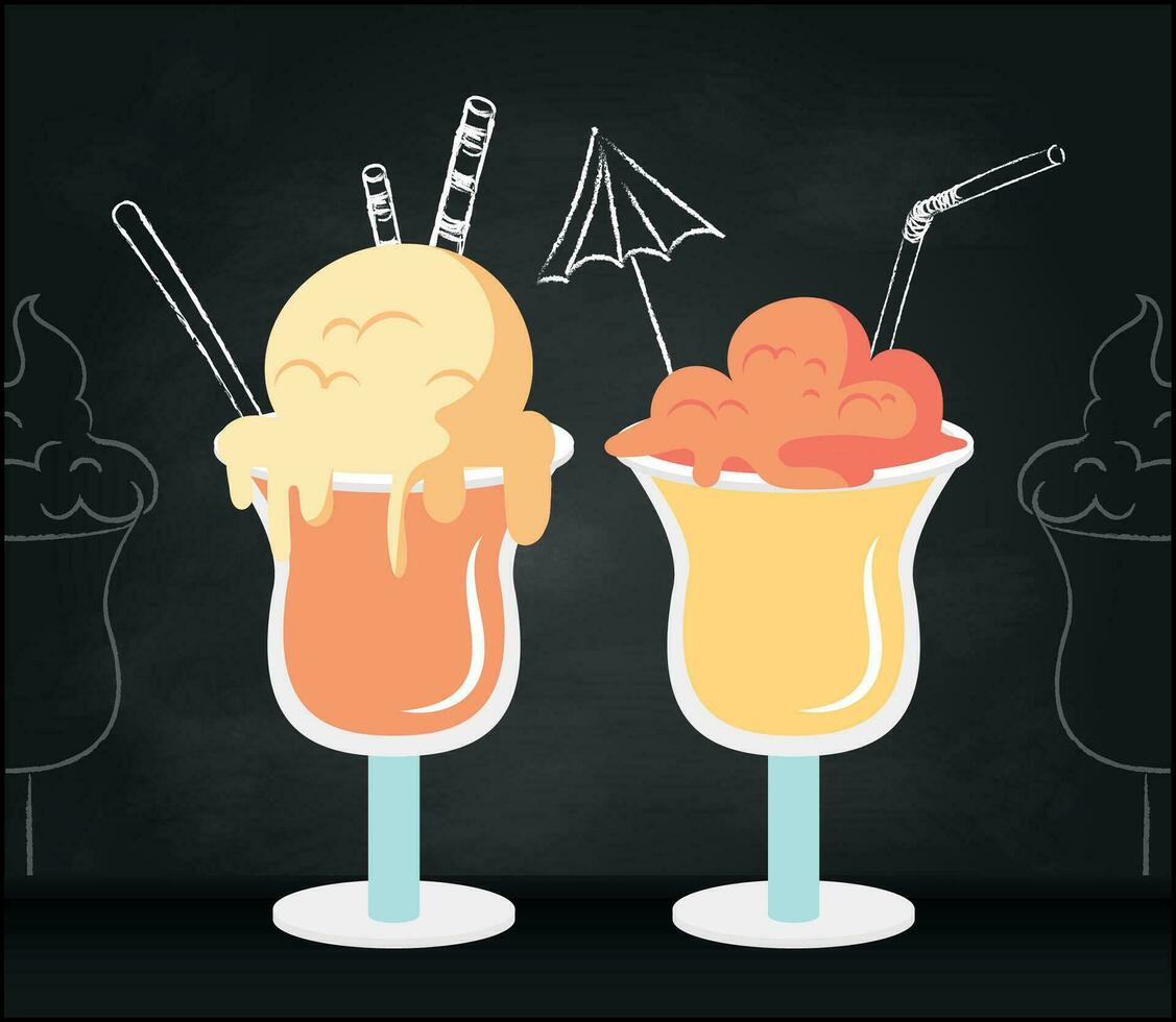 icecream on black background for celebration design. vector