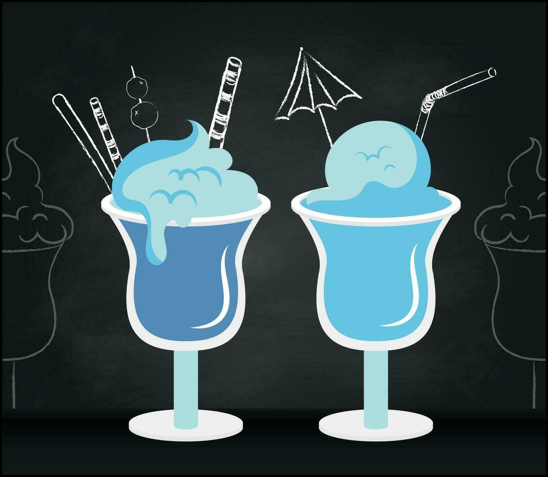 icecream on black background for celebration design. vector