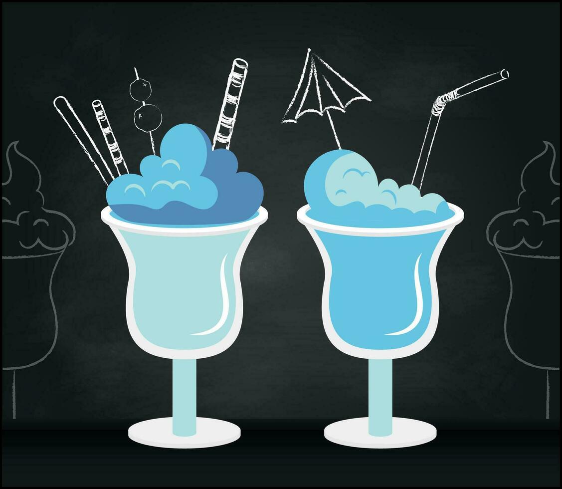 icecream on black background for celebration design. vector