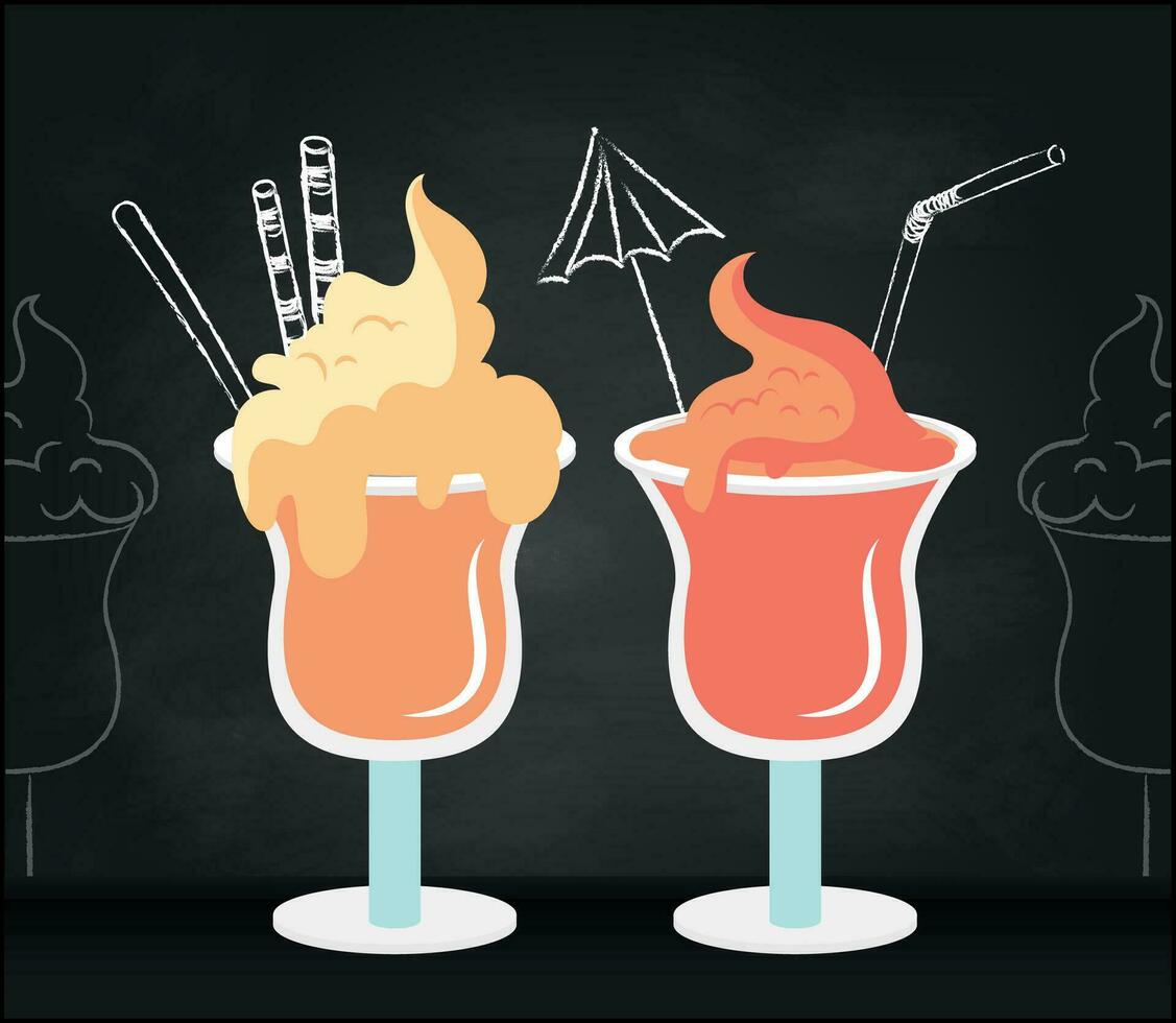 icecream on black background for celebration design. vector