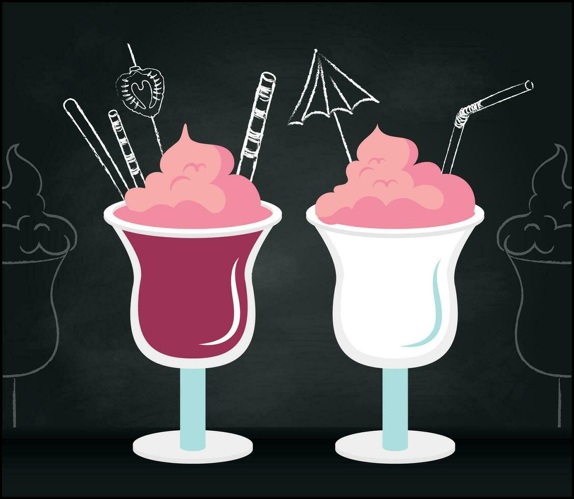 icecream on black background for celebration design. vector