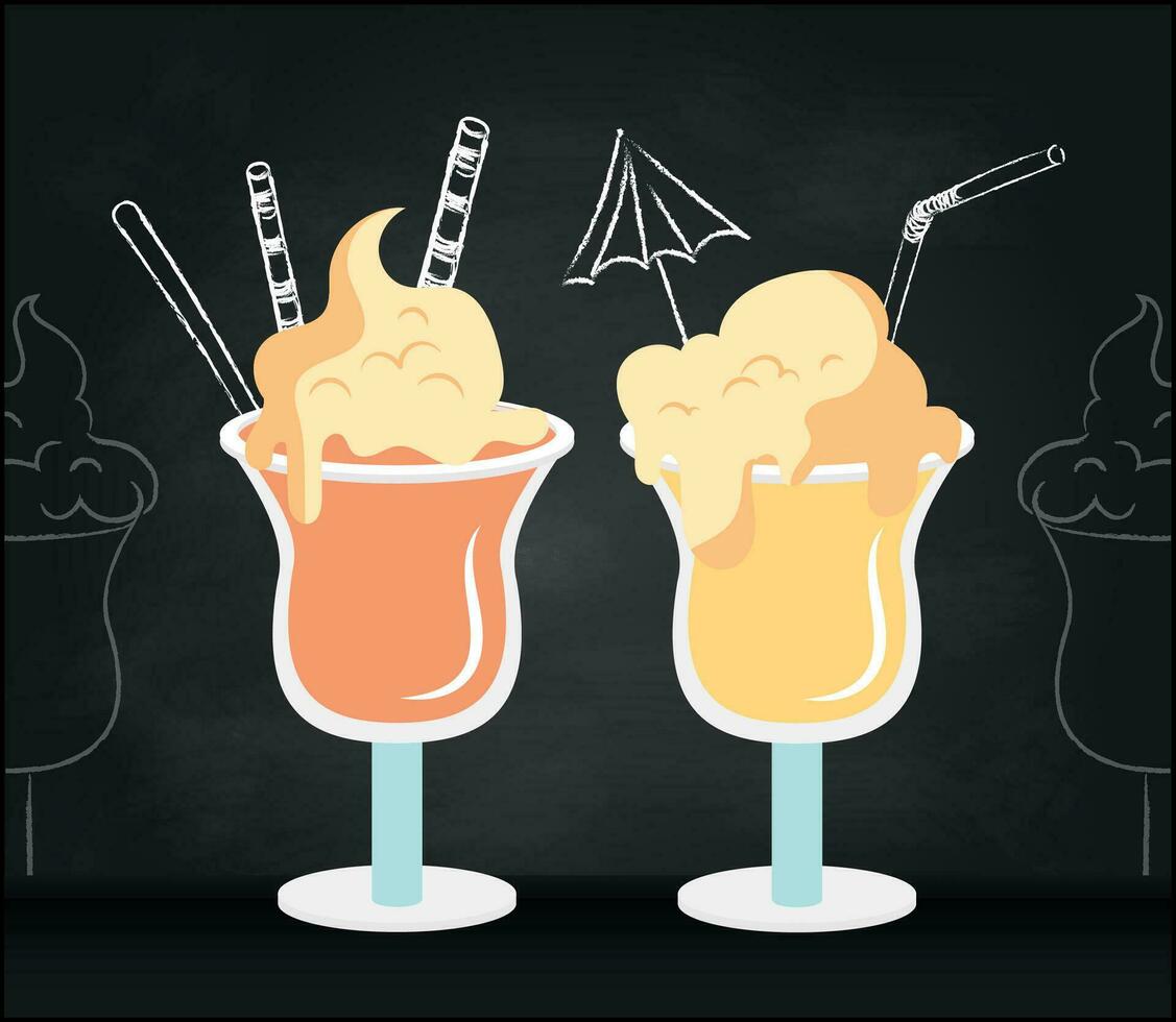 icecream on black background for celebration design. vector