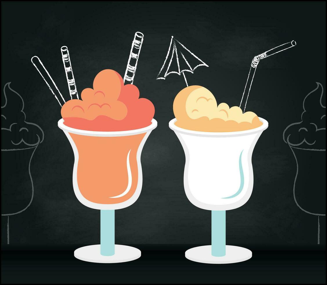 icecream on black background for celebration design. vector