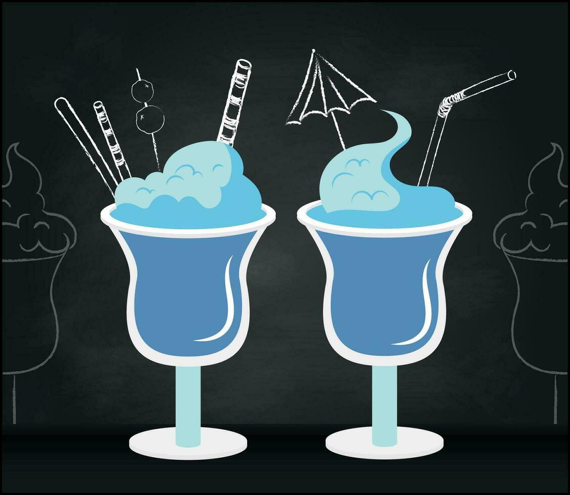 icecream on black background for celebration design. vector