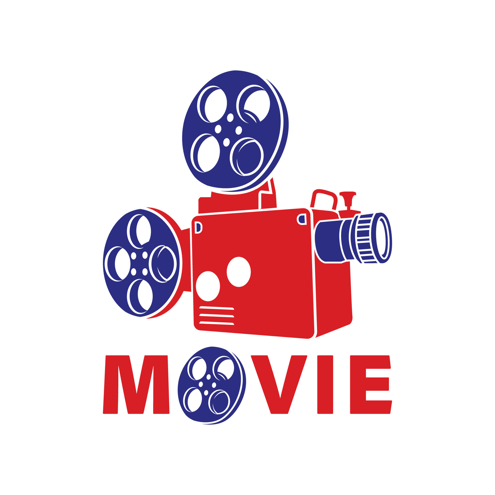 film camera video logo template, film camera video logo vector
