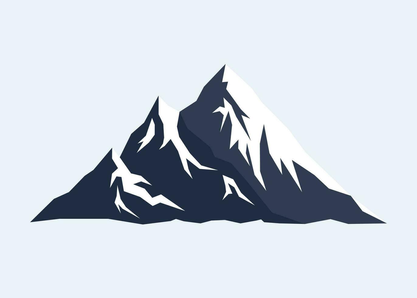 dos capa nieve montaña en oscuro azul color paisaje vector