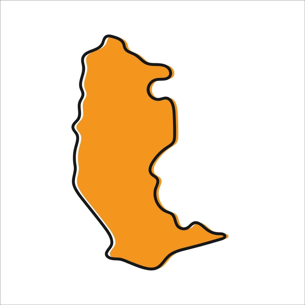 Tashi Yangtse district of Bhutan vector map illustration.