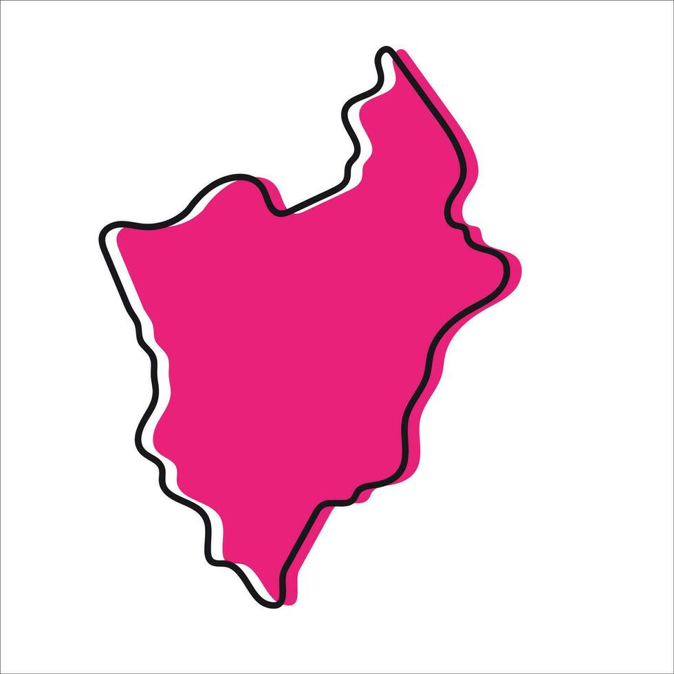 Mongar district of Bhutan vector map illustration.