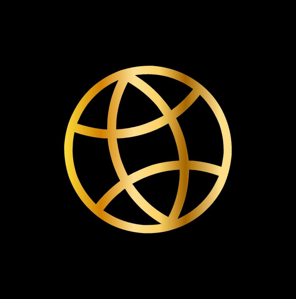 Internet vector icon with golden color.