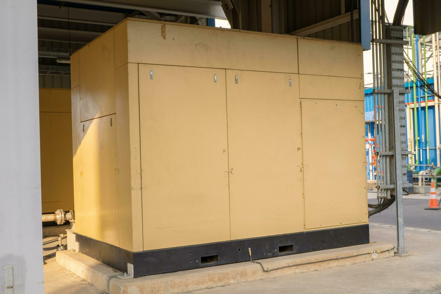 Air compressor machine on power plant project. photo