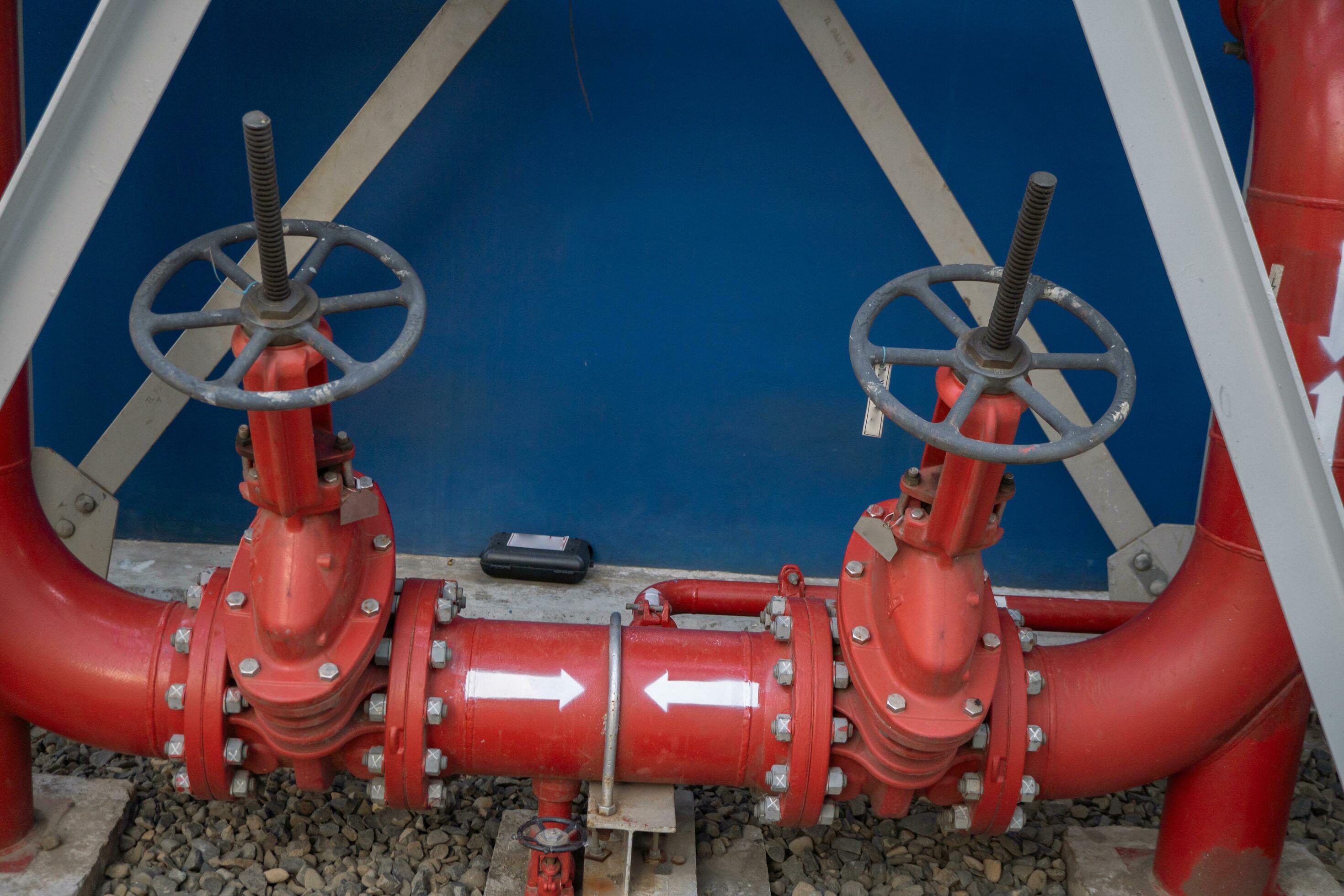 Fire pipe line and manual gate valve on the power plant project