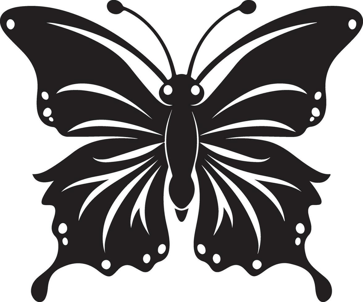 Black butterfly silhouette illustration vector