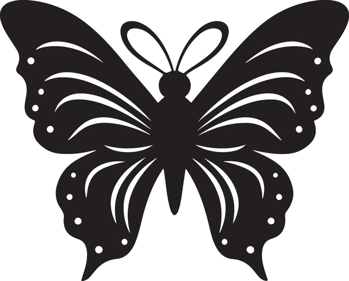 Black butterfly silhouette illustration vector