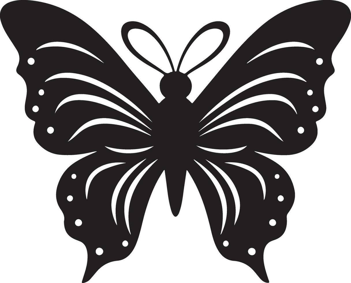 negro mariposa silueta ilustración vector