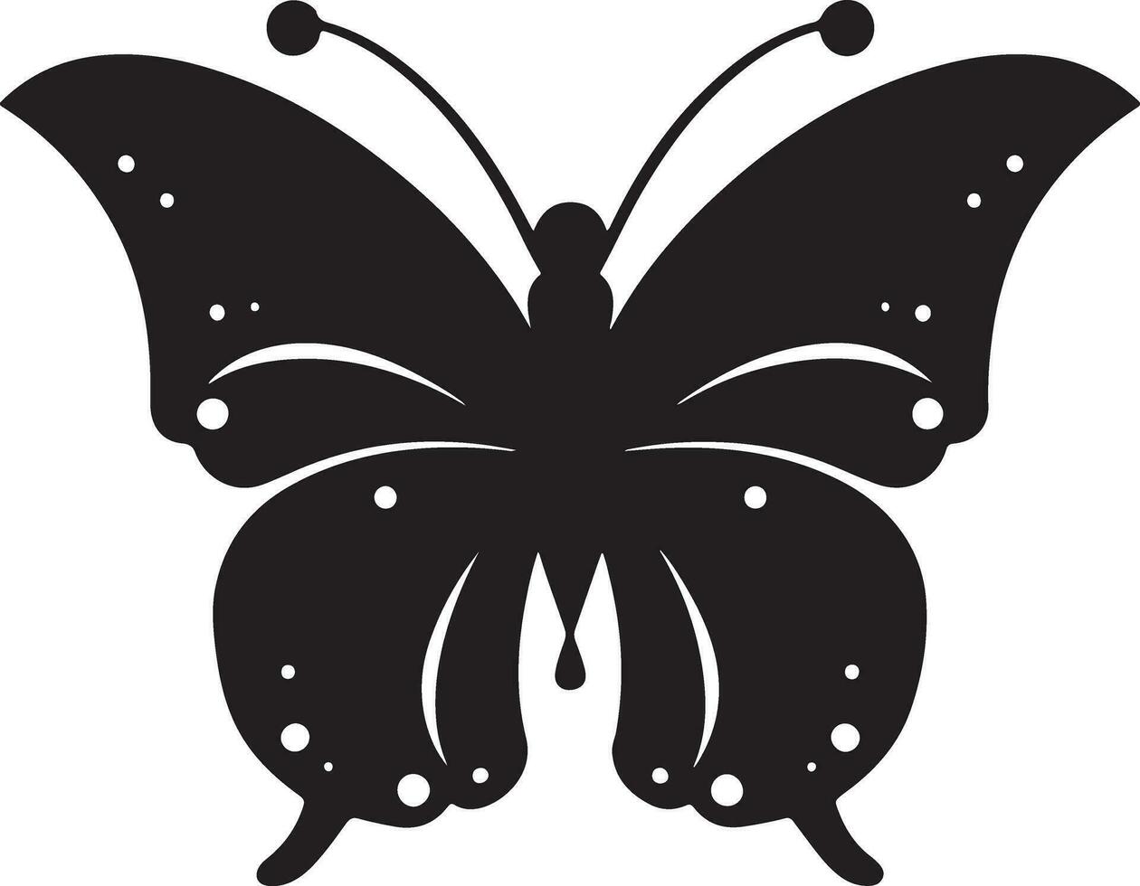 Black butterfly silhouette illustration vector