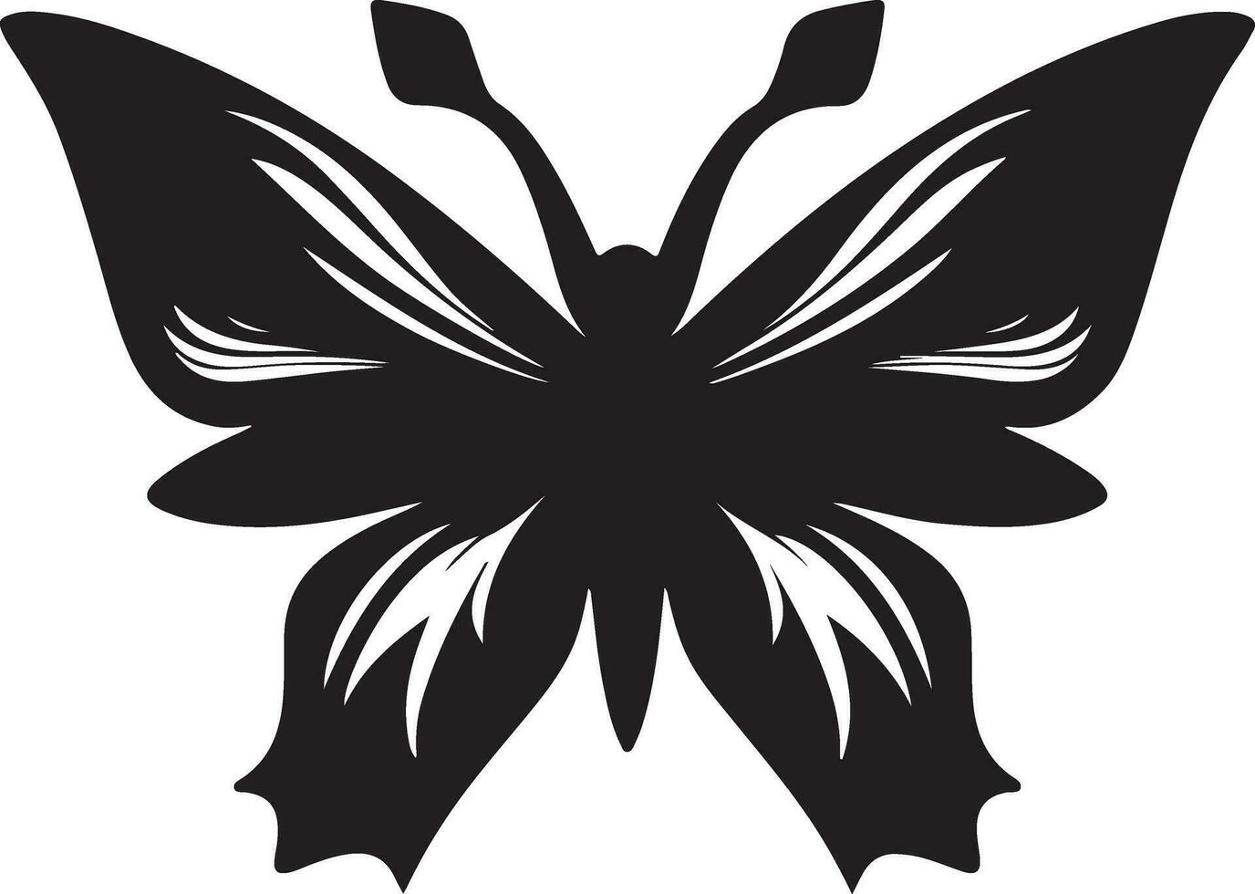 Black butterfly silhouette illustration vector