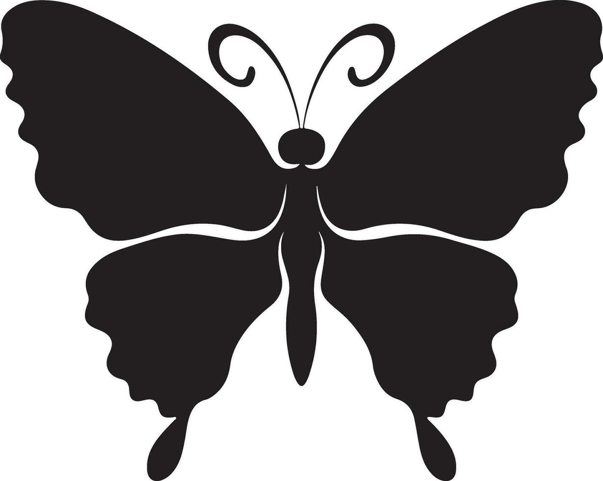 Black butterfly silhouette illustration vector