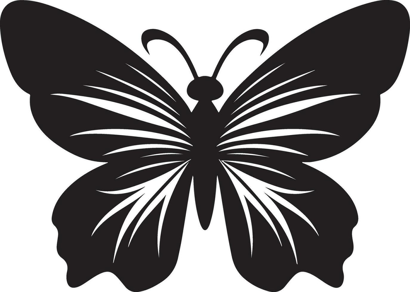 Black butterfly silhouette illustration vector